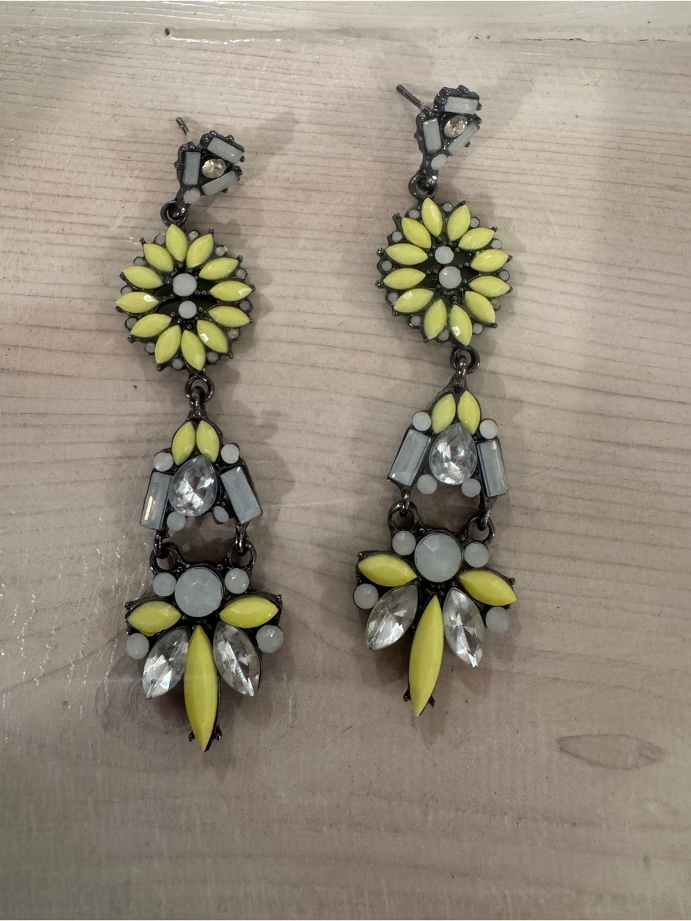 Yellow Floral Drop Earrings - Brand - Picture 2 of 3